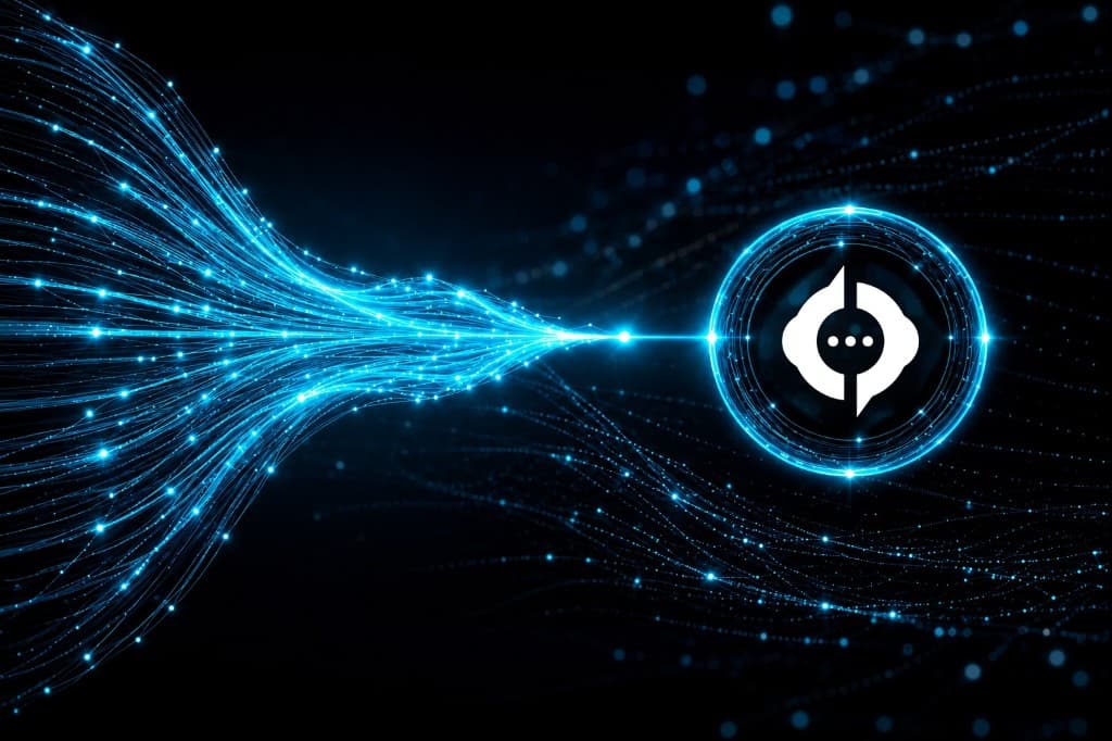 Abstract visualization of operational signals converging into ZerofAI predictive intelligence.